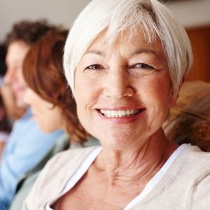 Smiling senior patient