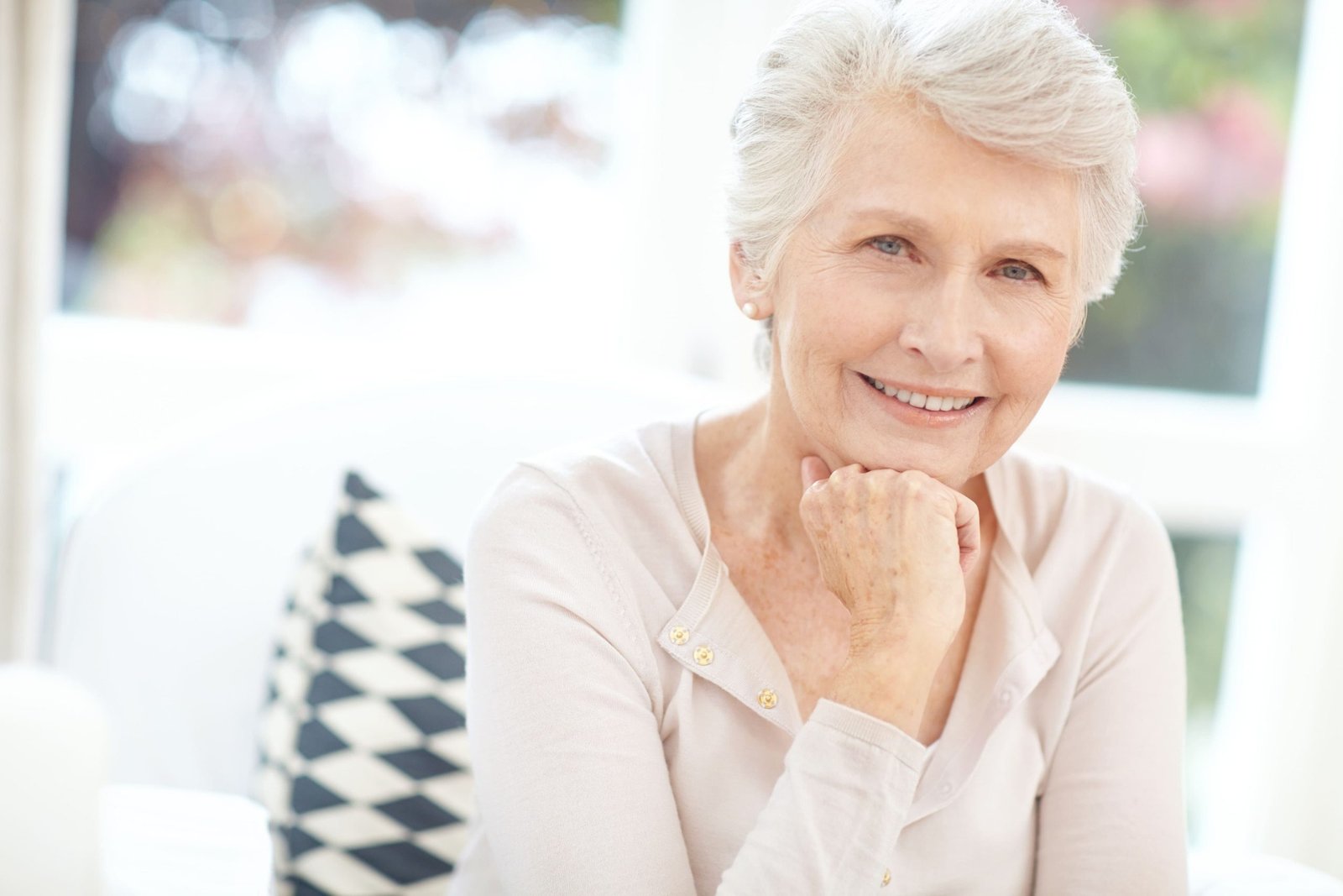Smiling senior patient